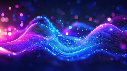 Poster - Abstract digital waves of light and color create a vibrant, dynamic visual effect.