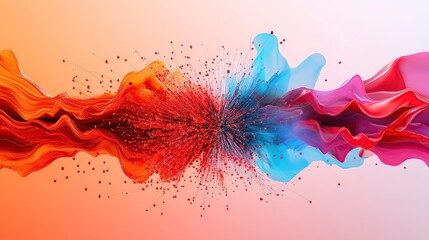 Poster - Abstract explosion of vibrant colors creating dynamic visual energy.
