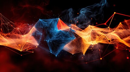 Poster - Abstract visualization of interconnected lines and shapes in vibrant colors.