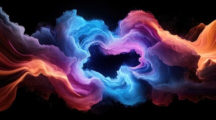 Poster - A vibrant swirl of colorful smoke forming a dynamic abstract pattern.