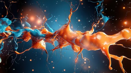 Poster - Abstract visualization of colorful fluid dynamics in a vibrant environment.
