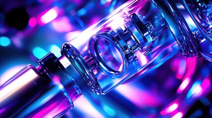 Poster - A close-up of a futuristic, colorful mechanical component with glowing elements.