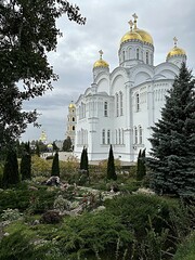 Diveevo Orthodox monastery of Seraphim of Sarov in the autumn of the holy groove. Russia