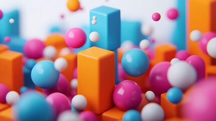 Poster - Vibrant abstract shapes and colors create a dynamic visual display, perfect for backgrounds or creative projects.