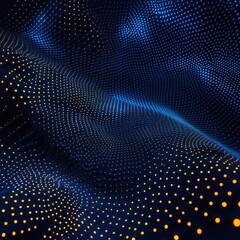 Poster - Abstract Digital Background with Colorful Dots on Deep Blue Surface for Technology and Design Projects