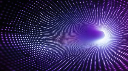 Poster - Abstract Digital Light Wave Tunnel with Colorful Dots and Illuminated Background for Technology Themes