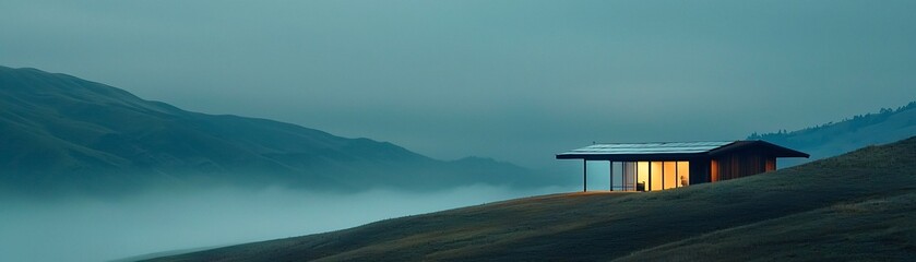 Poster - a solar-powered storage facility as a backup for the energy grid, showcasing sustainable technology