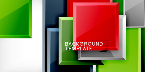 Aufkleber - Square shape color abstract geometry. Vector Illustration For Wallpaper, Banner, Background, Card, Book Illustration, landing page