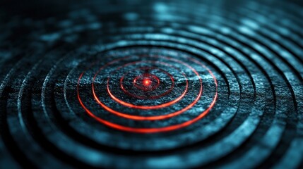 Wall Mural - a visual representation of a focus point, with concentric circles converging toward a center point, 