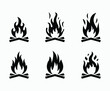© creativestore - Modern Bonfire Silhouette Collection with Fluid Flames