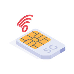 Poster - Take a look at this creative isometric icon of sim card in editable style