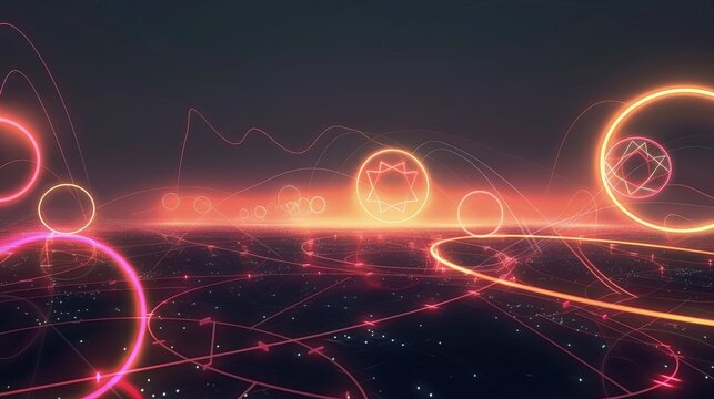 Cirlce communication lights abstract background