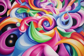 Poster - A swirling vortex of vibrant colors and intricate patterns.