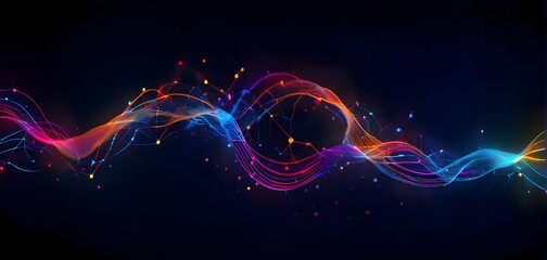 Illustration of abstract stream Artificial intelligence, Big data