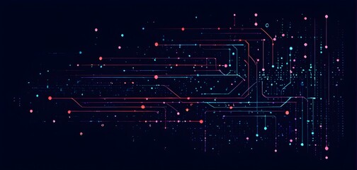 Illustration of abstract stream Artificial intelligence, Big data