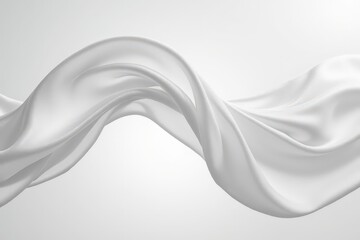 Wall Mural - elegant flowing white fabric on minimalist background with soft lighting.