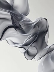 Poster - Light grey flowing smooth liquid waves abstract background. Vector banner design