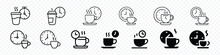 Coffee time icon, coffee time icon set, coffee time icon, tea time, Tea time clock vector symbol.