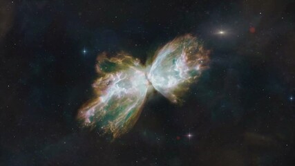 Wall Mural - animation depicting the butterfly nebula w40 in constellation scorpius.