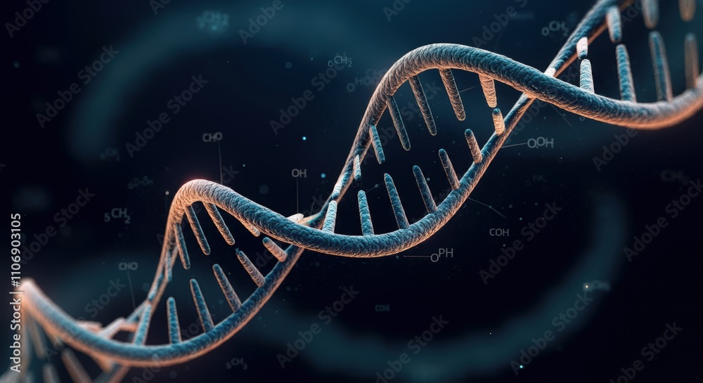 Metallic DNA Double Helix Structure Stock Photo | Adobe Stock