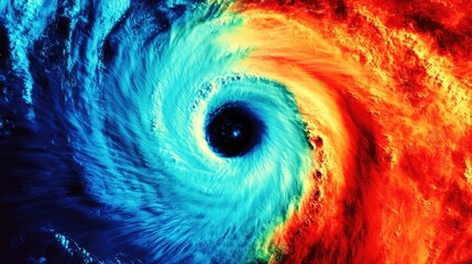 Poster - Space-based image of a swirling hurricane, capturing the impact of climate change on global weather systems, showcasing the urgency of environmental action