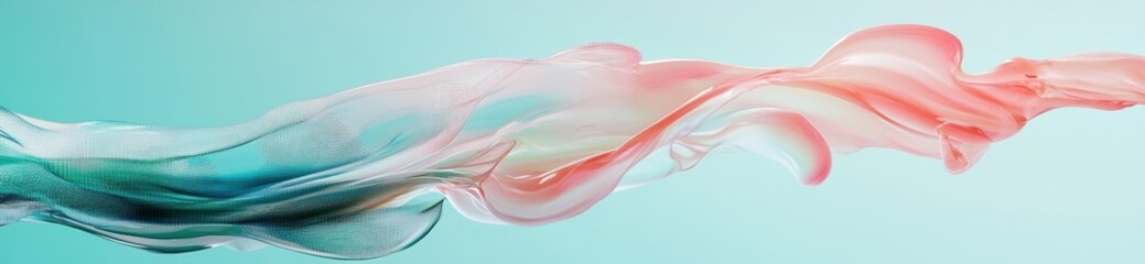 Poster - A fluid, colorful wave design on a soft gradient background.