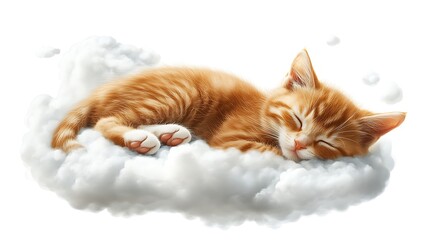  A cat is sleeping on a cloud
