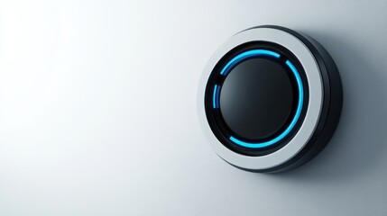 Aufkleber - A modern thermostat with a sleek design and illuminated ring for temperature control.