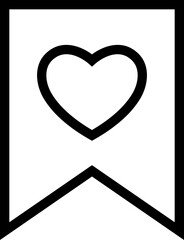 Poster - Bookmark and favourite outline Vector Icon. Premium Quality Designs Element For Mobile app and Website. Save ribbon icons button isolated on transparent background. Social media and ui symbol sign.