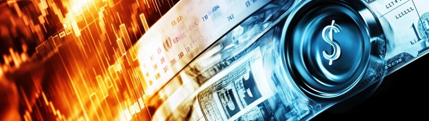 Poster - A digital representation of currency and financial data, symbolizing economic activity.