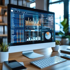 Poster - Dashboards are displayed on the computer screen, and one of the largest ones is convention rate.