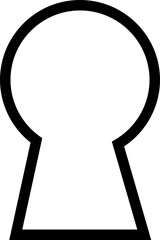 Fototapete - Door key hole icon. Security protection concept in trendy outline style. Door open, padlock symbol. Password symbol sign vector illustration silhouette isolated on transparent background.