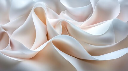 Poster - A close-up of flowing, soft fabric with gentle curves and subtle color gradients.