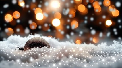 Aufkleber - Sparkling xmas background with snow and lights.