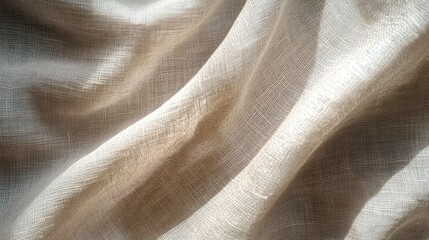 Poster - A close-up of textured, flowing fabric in soft, neutral tones.