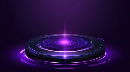 Poster - A glowing purple circular platform with a radiant center, suggesting technology or energy.