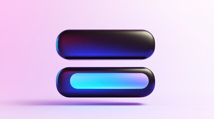 Leinwandbilder - A modern graphic featuring two sleek, rounded shapes with contrasting colors and lighting.