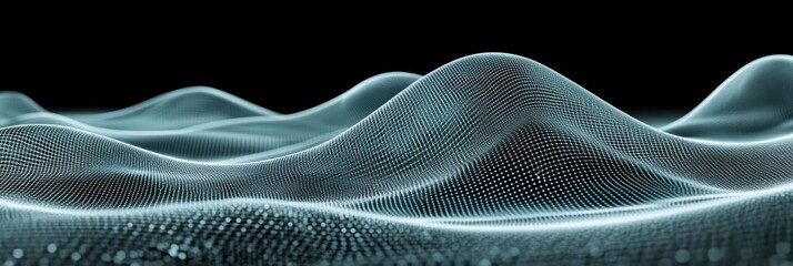 Leinwandbilder - Abstract representation of digital waves and data flow in a futuristic style.