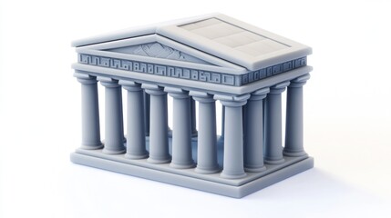 Leinwandbilder - A stylized ancient temple model with columns and a decorative frieze.