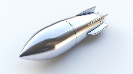 Aufkleber - A sleek, metallic rocket model designed for aesthetic and conceptual purposes.