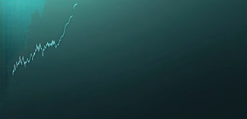 Aufkleber - A digital graph displaying an upward trend on a dark background.