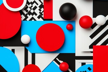 Poster - A minimalist composition of geometric shapes in contrasting colors