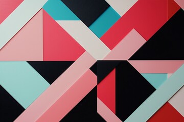 Aufkleber - A minimalist composition of geometric shapes in contrasting colors