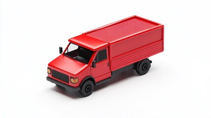 Poster - A red delivery truck designed for transporting goods.