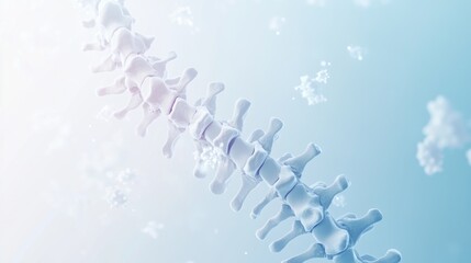 Poster - A stylized illustration of a human spine against a soft gradient background.