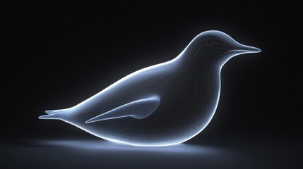 Leinwandbilder - A glowing, stylized representation of a bird, showcasing a modern, digital aesthetic.
