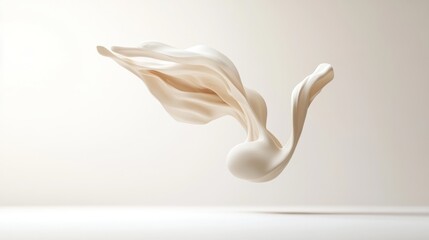Aufkleber - Abstract sculpture resembling fluid forms in a minimalist setting.
