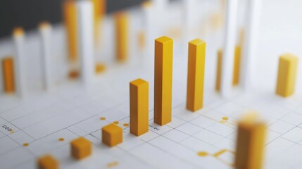 Poster - A close-up of a colorful bar graph illustrating data trends and analysis.