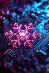 Wall Mural - Computer motherboard snowflake