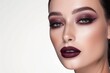 © S@photo - Elegant Close-up of Model with Bold Makeup and Dark Lips